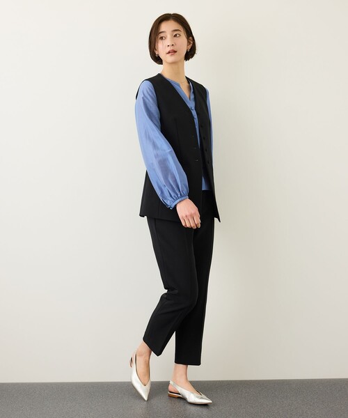 ROPE'（ロペ）の「ダブルクロスストレッチペンシルパンツ/接触冷感・イージーケア・セットアップ対応（その他パンツ・レディース・ブラック/ベージュ・36/38）」の17枚目の写真