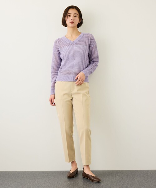 ROPE'（ロペ）の「ダブルクロスストレッチペンシルパンツ/接触冷感・イージーケア・セットアップ対応（その他パンツ・レディース・ブラック/ベージュ・36/38）」の20枚目の写真