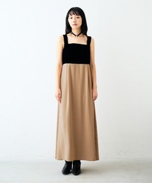 MEDE19F（メデジュウキュウ）の「ＭＥＤＥ１９Ｆ　高山都さんコラボ　バイカラードレス〈ブラック×ベージュ〉（ドレス）」