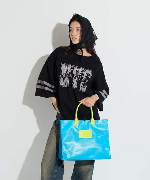 ANNA SUI トートバッグ (ショルダー付き) ANNA SUI NYC / アナスイエヌワイシー カラフルビッグトートバッグ