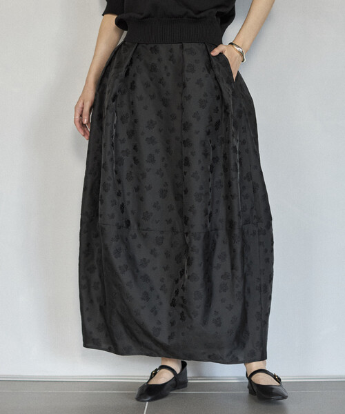 Firsthand（ファーストハンド）の「Firsthand/ファーストハンド フラワー シアージャガード コクーン スカート（スカート・レディース・その他/ブラック・MEDIUM/SMALL）」の6枚目の写真
