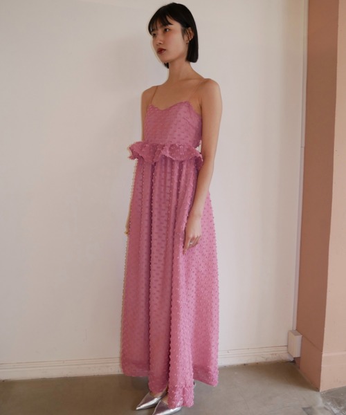 HONEY MI HONEY(ハニーミーハニー)の「dot voile ribbon long one-piece(ワンピース・レディース・ブラック/グレー/ピンク/ホワイト・FREE)」の14枚目の写真