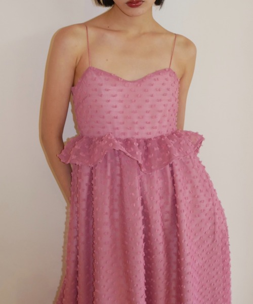 HONEY MI HONEY(ハニーミーハニー)の「dot voile ribbon long one-piece(ワンピース・レディース・ブラック/グレー/ピンク/ホワイト・FREE)」の15枚目の写真