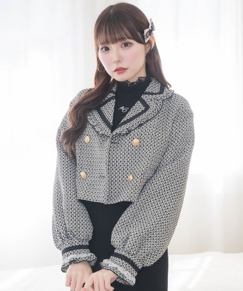couture BY ROJITA(クチュールバイロジータ)の「【セットアップ対応】ツイードジャケット(テーラードジャケット・レディース・ブラック/ベージュ/マルチ・FREE)」の3枚目の写真