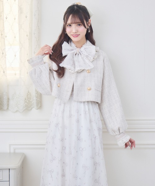 couture BY ROJITA(クチュールバイロジータ)の「【セットアップ対応】ツイードジャケット(テーラードジャケット・レディース・ブラック/ベージュ/マルチ・FREE)」の4枚目の写真