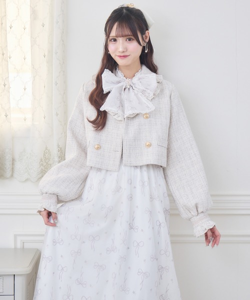 couture BY ROJITA(クチュールバイロジータ)の「【セットアップ対応】ツイードジャケット(テーラードジャケット・レディース・ブラック/ベージュ/マルチ・FREE)」の5枚目の写真