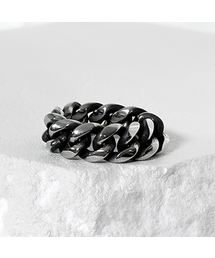 BLESSED BULLET（ブレスドブレッド）の「6/8/10mmブラックシルバーカーブチェーンリング（リング）」