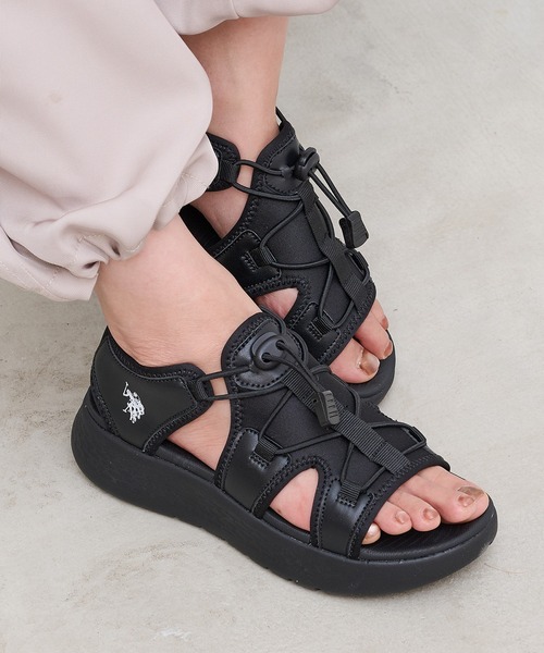U.S. POLO ASSN.(ユーエスポロアッスン)の「【U.S. POLO ASSN.】ボリュームソール ワンポイント サンダル(サンダル・レディース・ブラック/ライトベージュ・22.5cm/23cm/23.5cm/24cm/24.5cm/25cm/25.5cm)」の21枚目の写真