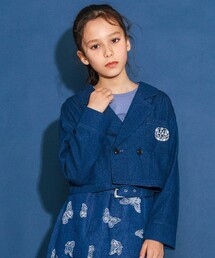 nexchic（ネクシック）の「デニムチェックTRツイルショートジャケット(110~150cm)（テーラードジャケット）」