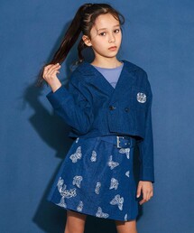 nexchic（ネクシック）の「デニムチェックTRツイルショートジャケット(110~150cm)（テーラードジャケット）」