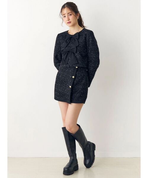 CALNAMUR（カルナムール）の「カットラメツイードラップ調スカート（スカート・レディース・ピンク/オフホワイト/ブラック・FREE）」の15枚目の写真