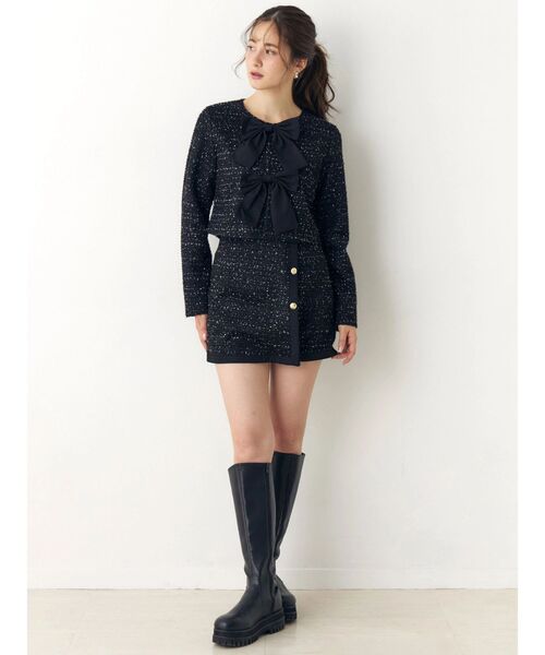 CALNAMUR（カルナムール）の「カットラメツイードラップ調スカート（スカート・レディース・ピンク/オフホワイト/ブラック・FREE）」の17枚目の写真