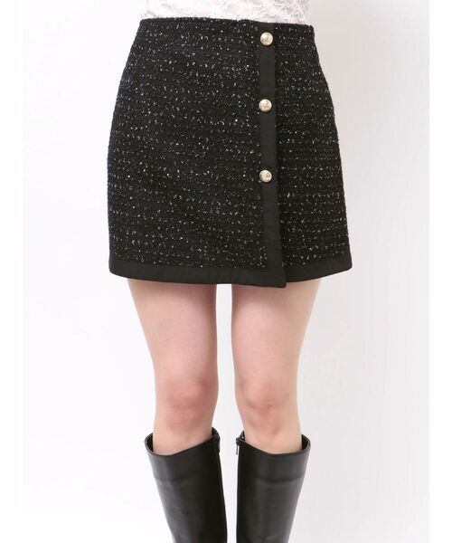 CALNAMUR（カルナムール）の「カットラメツイードラップ調スカート（スカート・レディース・ピンク/オフホワイト/ブラック・FREE）」の18枚目の写真