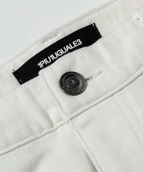 1PIU1UGUALE3  RELAX （ウノピゥウノウグァーレトレ リラックス）の「1PIU1UGUALE3 RELAX(ウノピゥウノウグァーレトレ リラックス)ダメージジョグデニムパンツ（デニムパンツ・メンズ・ブラック/ホワイト・S/M/L/XL/XXL）」の7枚目の写真