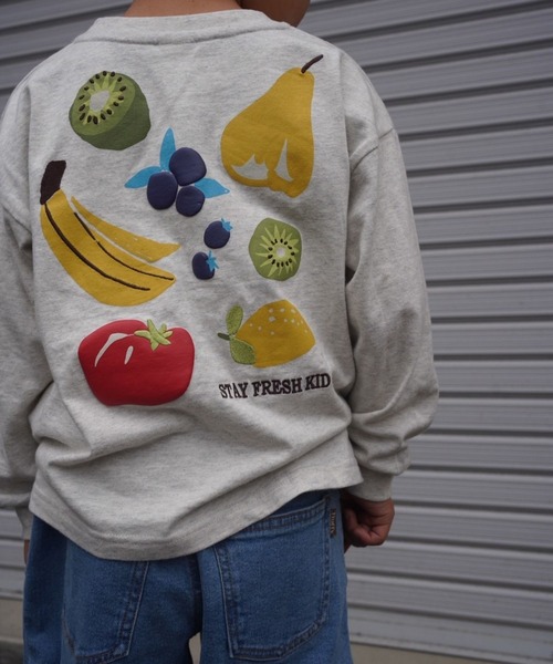 Fluffy BROTHERS（フラッフィーブラザーズ）の「フルーツロンT（Tシャツ/カットソー・キッズ・オートミール・130cm/120cm/110cm/100cm/90㎝/80ｃｍ/150cm/140cm）」の17枚目の写真