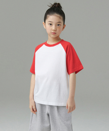 オーバーサイズラグランTシャツ[ホワイト/レッド]