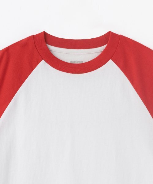 MUSINSA STANDARD KIDS（ムシンサスタンダードキッズ）の「オーバーサイズラグランTシャツ[ホワイト/レッド]（Tシャツ/カットソー・レディース・その他・100/110/120/130/140/150/160）」の3枚目の写真
