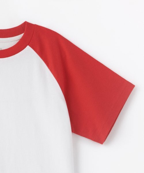 MUSINSA STANDARD KIDS（ムシンサスタンダードキッズ）の「オーバーサイズラグランTシャツ[ホワイト/レッド]（Tシャツ/カットソー・レディース・その他・100/110/120/130/140/150/160）」の4枚目の写真