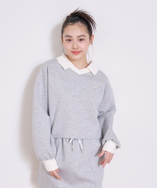 LOVETOXIC(ラブトキシック)の「【ふわカル/セット可】ダンボールプルオーバー(スウェット・キッズ・サックスブルー/アイボリー/ブラック/グレー・M:150cm/S:140cm/L:160cm/130cm)」の9枚目の写真