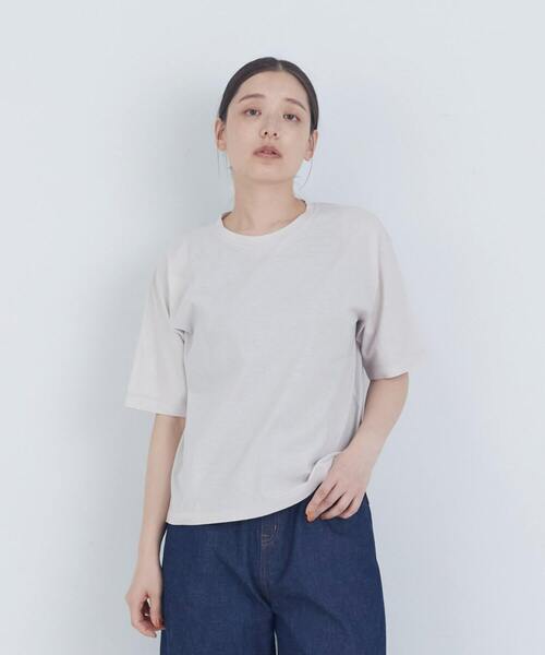 ADIEU TRISTESSE（アデュートリステス）の「40/-SZ天竺Ｔシャツ（Tシャツ/カットソー・レディース・ブラック/グレイッシュベージュ/ピンク/モカ・FREE）」の4枚目の写真