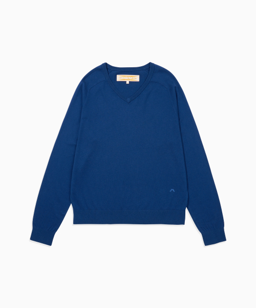 HELLO SUNRISE(ハローサンライズ)の「HS V-neck L/S Knit_Deep Blue(ニット/セーター・レディース・ダークブルー・SMALL/MEDIUM/LARGE)」の1枚目の写真