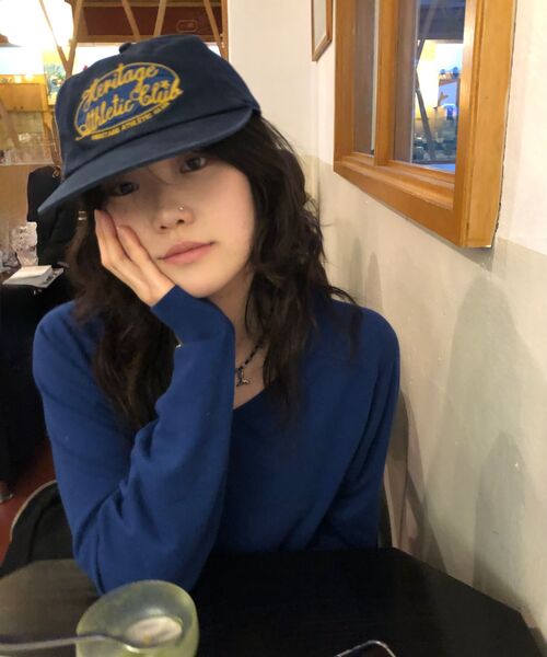 HELLO SUNRISE(ハローサンライズ)の「HS V-neck L/S Knit_Deep Blue(ニット/セーター・レディース・ダークブルー・SMALL/MEDIUM/LARGE)」の4枚目の写真