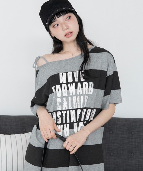 WEGO(ウィゴー)の「WEGO/2WAYグラフィックワンショルBIGT(Tシャツ/カットソー・レディース・その他6/その他4/その他1/その他2/その他3/その他5/その他8/その他7/その他9/その他11/その他12/その他10/その他13・FREE)」の7枚目の写真