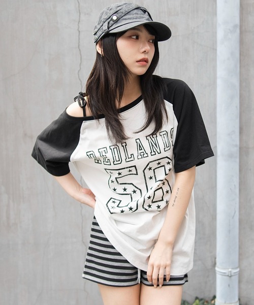 WEGO(ウィゴー)の「WEGO/2WAYグラフィックワンショルBIGT(Tシャツ/カットソー・レディース・その他6/その他4/その他1/その他2/その他3/その他5/その他8/その他7/その他9/その他11/その他12/その他10/その他13・FREE)」の10枚目の写真