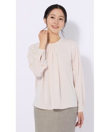 AOYAMA | 生地の落ち感と美しいドレープ性を利用したボウタイ風タックブラウス(シャツ/ブラウス)