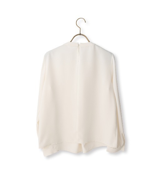 AOYAMA（アオヤマ）の「生地の落ち感と美しいドレープ性を利用したボウタイ風タックブラウス（シャツ/ブラウス・レディース・ピンク/ホワイト/ミント・LL/L/M/S）」の13枚目の写真