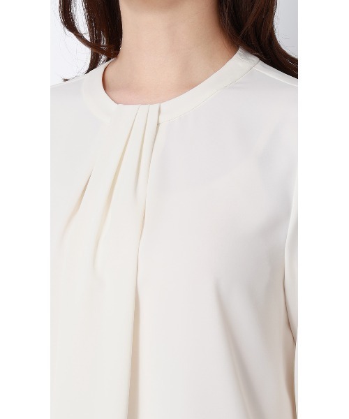 AOYAMA（アオヤマ）の「生地の落ち感と美しいドレープ性を利用したボウタイ風タックブラウス（シャツ/ブラウス・レディース・ピンク/ホワイト/ミント・LL/L/M/S）」の9枚目の写真