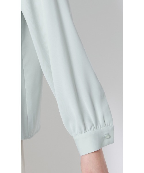 AOYAMA（アオヤマ）の「生地の落ち感と美しいドレープ性を利用したボウタイ風タックブラウス（シャツ/ブラウス・レディース・ピンク/ホワイト/ミント・LL/L/M/S）」の21枚目の写真