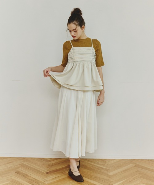 OLUN(オルン)の「front gathered ruffle bustier/フロントギャザーフリルビスチェ【セットアップ可】(その他トップス・レディース・ブラウン/アイボリー・FREE)」の16枚目の写真