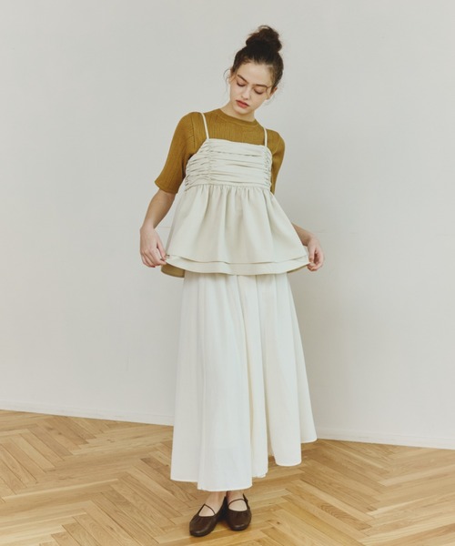 OLUN(オルン)の「front gathered ruffle bustier/フロントギャザーフリルビスチェ【セットアップ可】(その他トップス・レディース・ブラウン/アイボリー・FREE)」の17枚目の写真