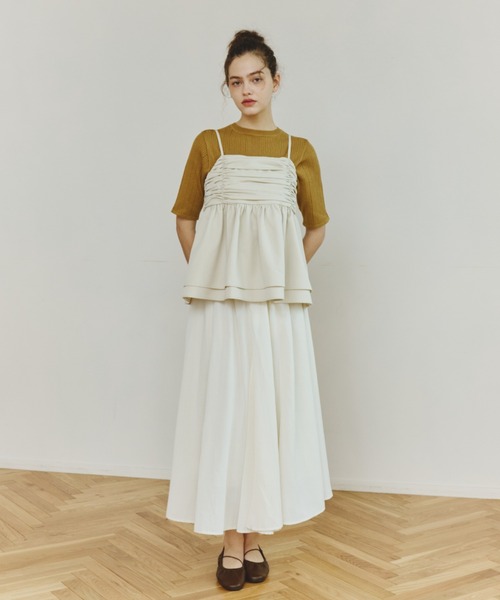 OLUN(オルン)の「front gathered ruffle bustier/フロントギャザーフリルビスチェ【セットアップ可】(その他トップス・レディース・ブラウン/アイボリー・FREE)」の18枚目の写真