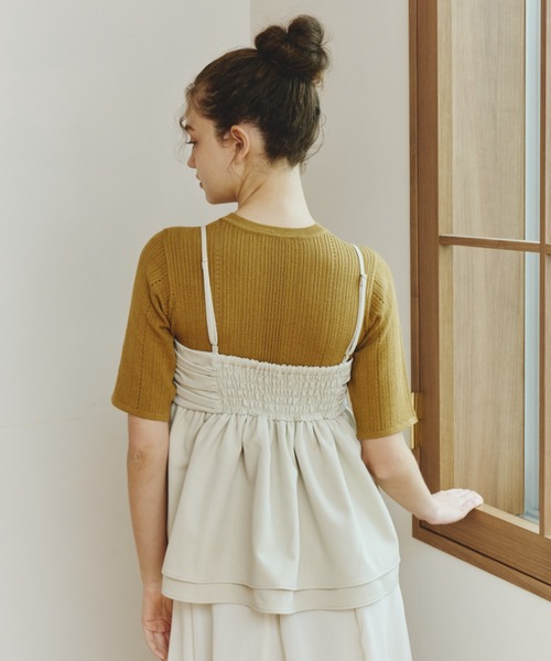 OLUN(オルン)の「front gathered ruffle bustier/フロントギャザーフリルビスチェ【セットアップ可】(その他トップス・レディース・ブラウン/アイボリー・FREE)」の14枚目の写真