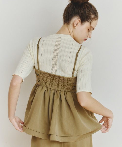 OLUN(オルン)の「front gathered ruffle bustier/フロントギャザーフリルビスチェ【セットアップ可】(その他トップス・レディース・ブラウン/アイボリー・FREE)」の22枚目の写真