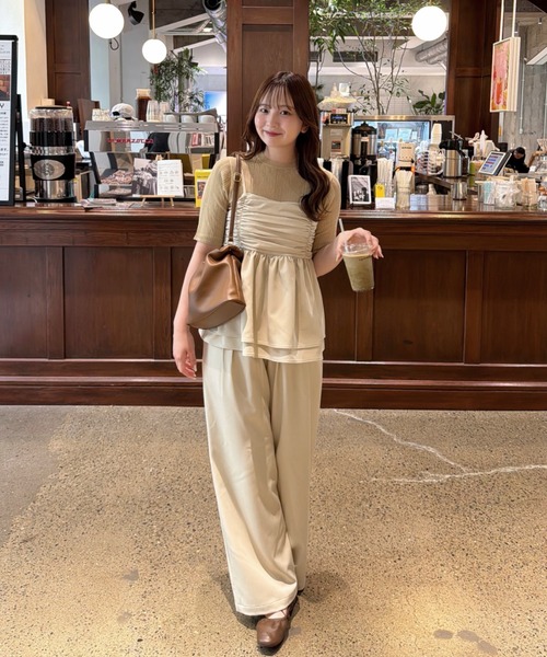 OLUN(オルン)の「front gathered ruffle bustier/フロントギャザーフリルビスチェ【セットアップ可】(その他トップス・レディース・ブラウン/アイボリー・FREE)」の10枚目の写真