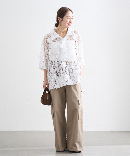LAYAS(レイヤーズ)の「【LAYAS/レイヤーズ】LACE SKIPPERS/S P/O(シャツ/ブラウス・レディース・ホワイト/ブラック・FREE)」の19枚目の写真