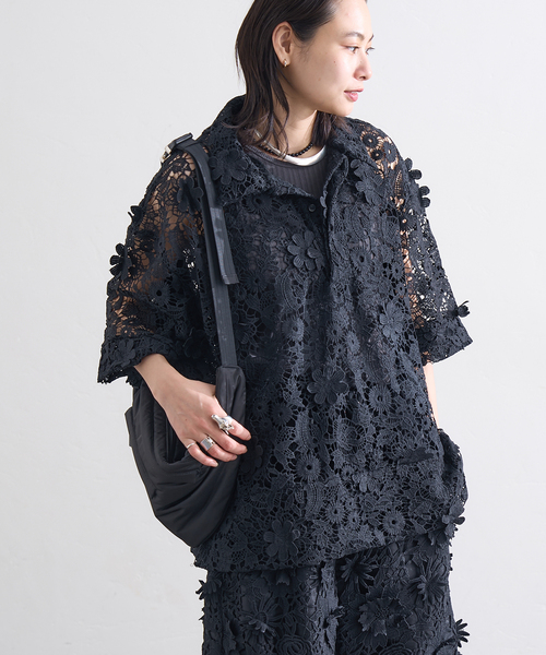 LAYAS(レイヤーズ)の「【LAYAS/レイヤーズ】LACE SKIPPERS/S P/O(シャツ/ブラウス・レディース・ホワイト/ブラック・FREE)」の21枚目の写真