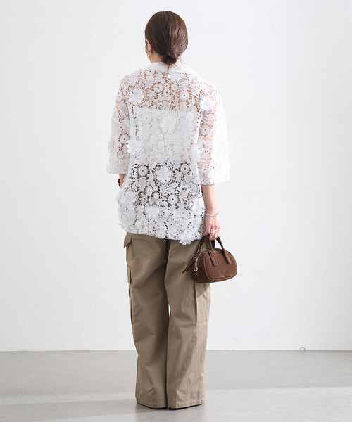 LAYAS(レイヤーズ)の「【LAYAS/レイヤーズ】LACE SKIPPERS/S P/O(シャツ/ブラウス・レディース・ホワイト/ブラック・FREE)」の12枚目の写真