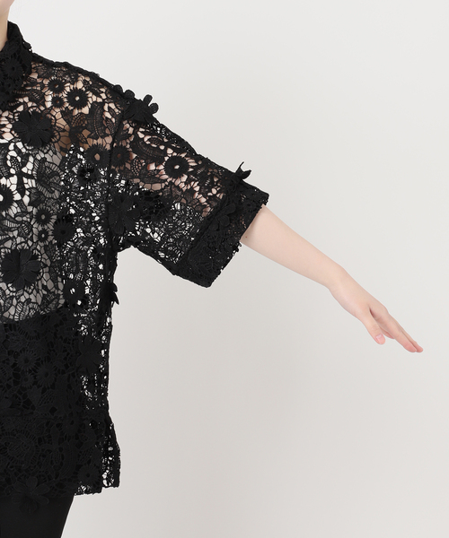 LAYAS(レイヤーズ)の「【LAYAS/レイヤーズ】LACE SKIPPERS/S P/O(シャツ/ブラウス・レディース・ホワイト/ブラック・FREE)」の8枚目の写真