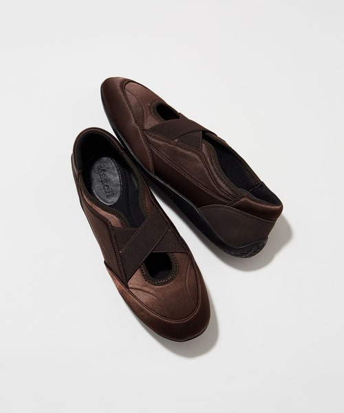 BARNYARDSTORM（バンヤードストーム）の「BARNYARDSTORM / クロスサテンバレエスニーカー【一部店舗限定】【『ネルソンさん』YouTubeご紹介アイテム】（スニーカー・レディース・ブラウン/ブラック・LL/L/M/S）」の5枚目の写真