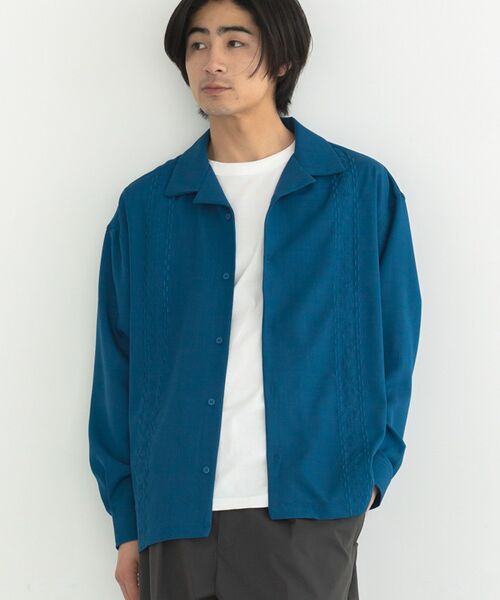 CRAFT STANDARD BOUTIQUE(クラフトスタンダードブティック)の「刺繍キューバシャツ(シャツ/ブラウス・メンズ・ブルー/ブラウン/ブラック・L/M)」の5枚目の写真