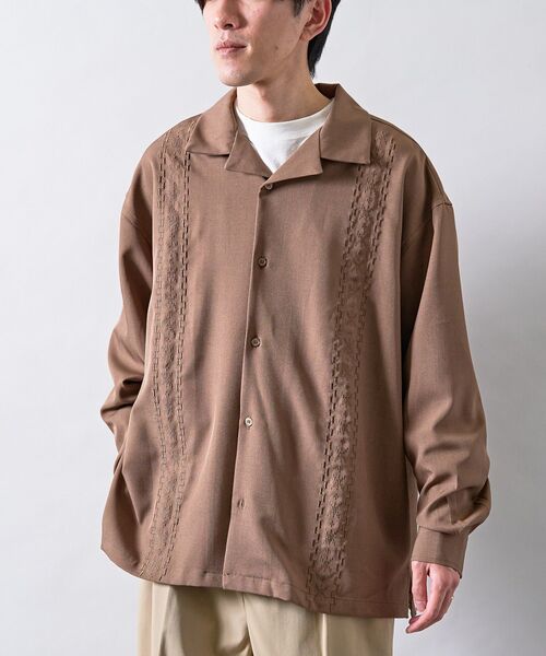 CRAFT STANDARD BOUTIQUE(クラフトスタンダードブティック)の「刺繍キューバシャツ(シャツ/ブラウス・メンズ・ブルー/ブラウン/ブラック・L/M)」の20枚目の写真