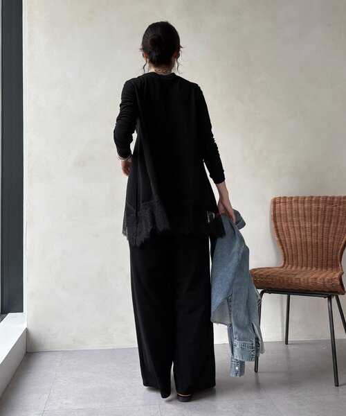 DouDou(ドゥドゥ)の「【セットアップ可能】タックイージーワイドパンツ(その他パンツ・レディース・ブラック/グレー・FREE)」の5枚目の写真