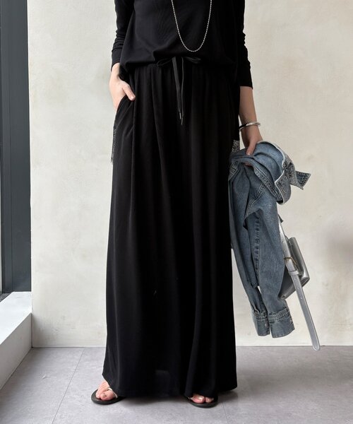 DouDou(ドゥドゥ)の「【セットアップ可能】タックイージーワイドパンツ(その他パンツ・レディース・ブラック/グレー・FREE)」の7枚目の写真