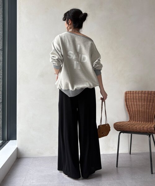 DouDou(ドゥドゥ)の「【セットアップ可能】タックイージーワイドパンツ(その他パンツ・レディース・ブラック/グレー・FREE)」の11枚目の写真