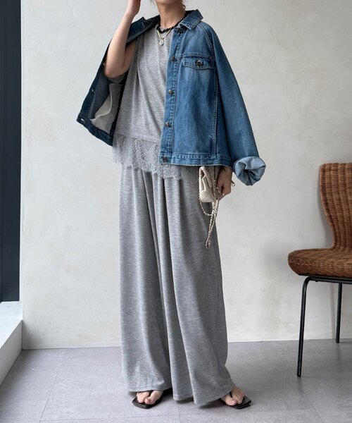 DouDou(ドゥドゥ)の「【セットアップ可能】タックイージーワイドパンツ(その他パンツ・レディース・ブラック/グレー・FREE)」の15枚目の写真