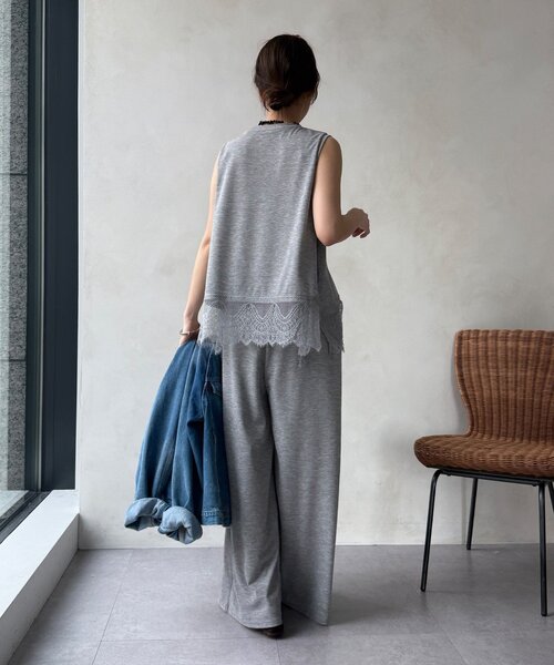 DouDou(ドゥドゥ)の「【セットアップ可能】タックイージーワイドパンツ(その他パンツ・レディース・ブラック/グレー・FREE)」の18枚目の写真